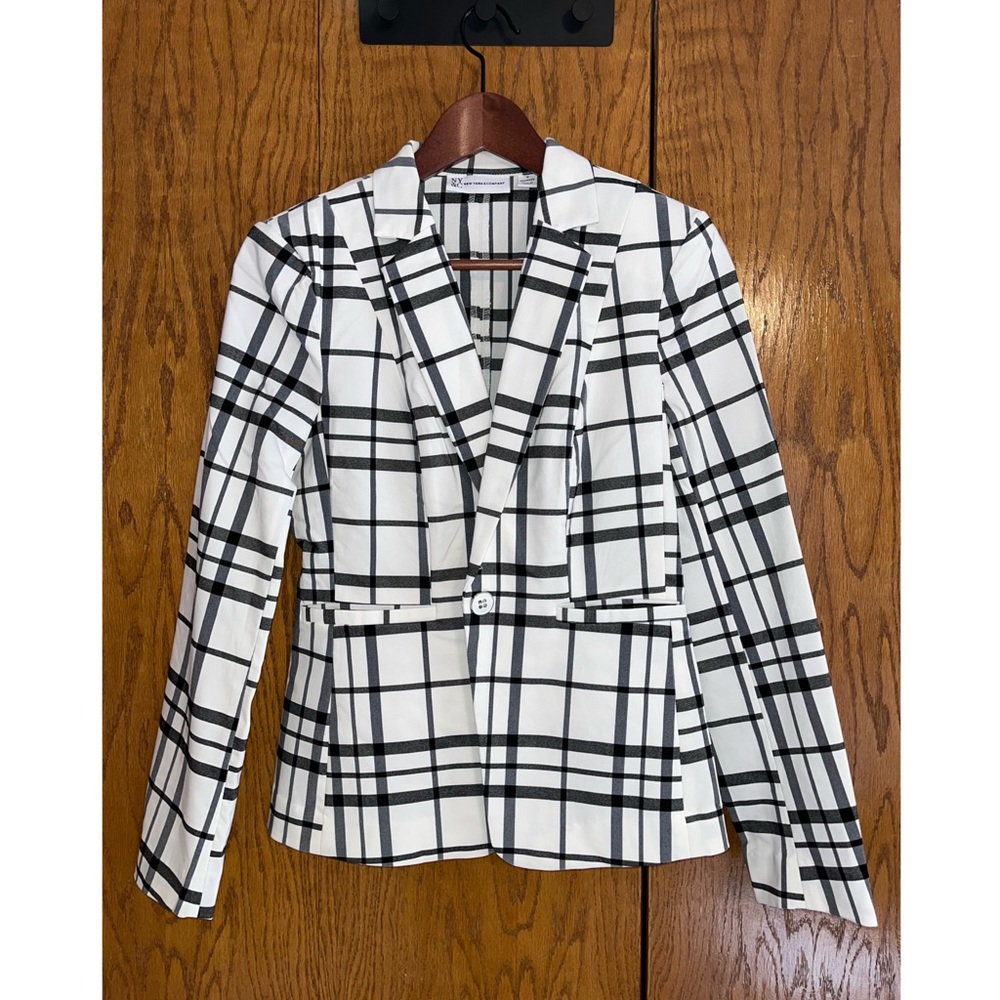 NWOT 7th Avenue Plaid One-Button Blazer - New York & Co.